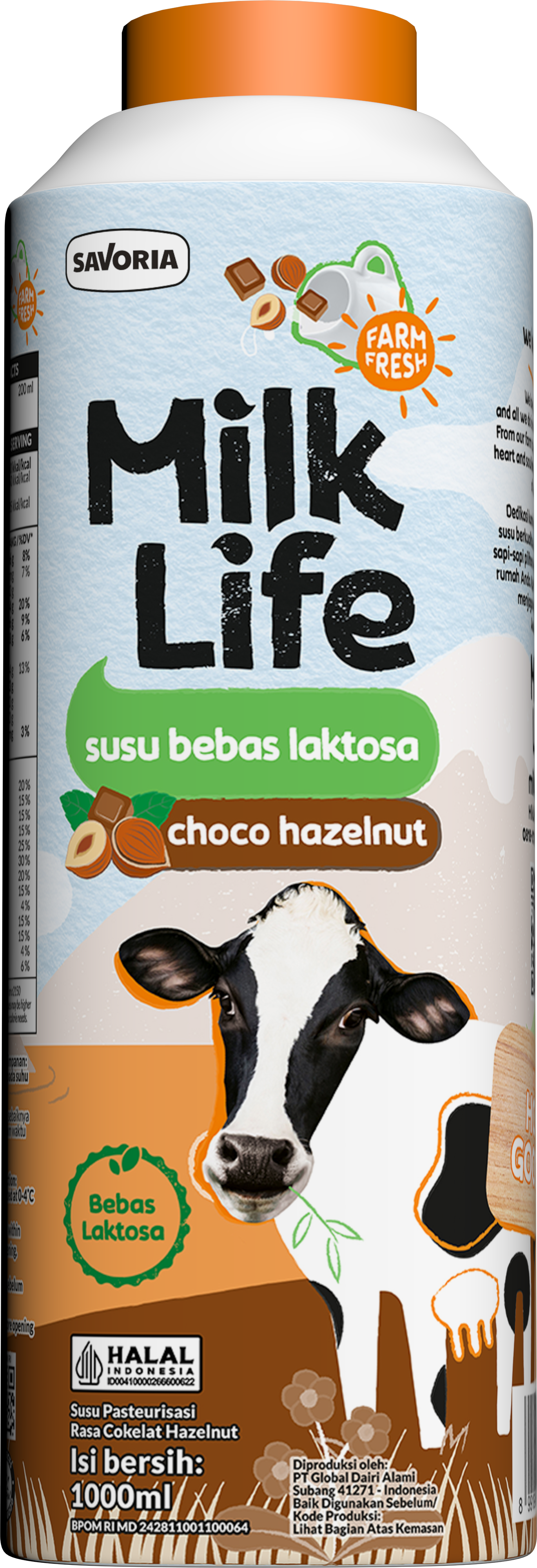 MilkLife Fresh Milk Lactose Free Choco Hazelnut 1000ml